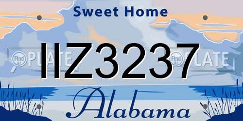 IIZ3237 Alabama License Plate