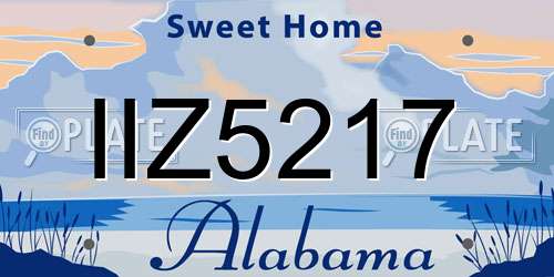IIZ5217 Alabama License Plate