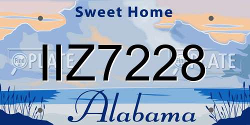 IIZ7228 Alabama License Plate