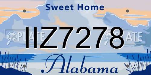IIZ7278 Alabama License Plate