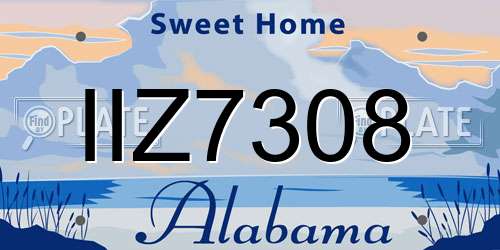 IIZ7308 Alabama License Plate