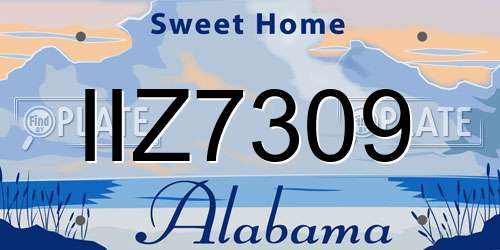 IIZ7309 Alabama License Plate
