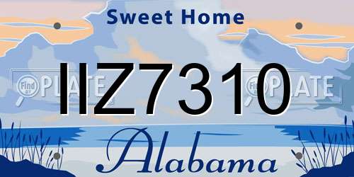 IIZ7310 Alabama License Plate