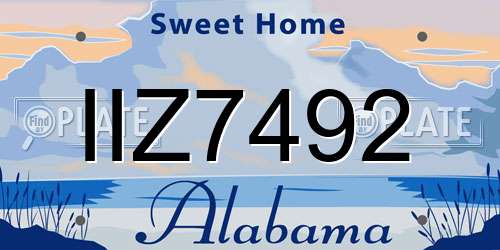 IIZ7492 Alabama License Plate
