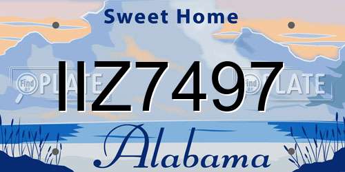 IIZ7497 Alabama License Plate