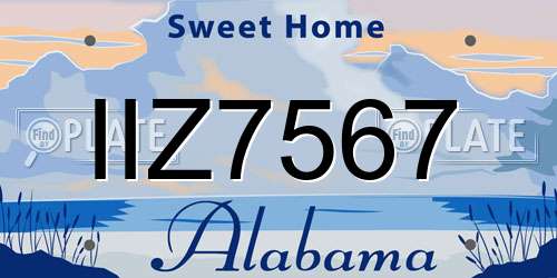 IIZ7567 Alabama License Plate