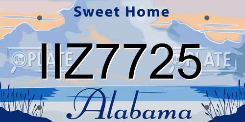 IIZ7725 Alabama License Plate