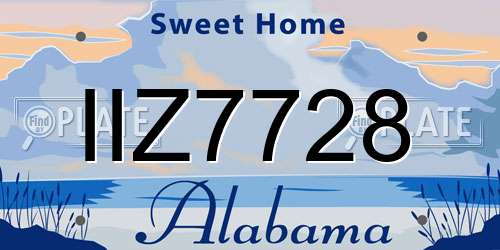 IIZ7728 Alabama License Plate