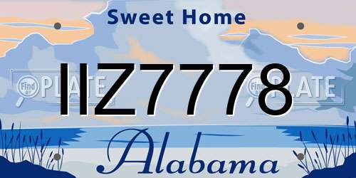 IIZ7778 Alabama License Plate