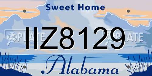 IIZ8129 Alabama License Plate