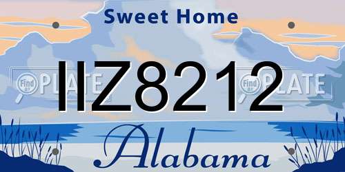 IIZ8212 Alabama License Plate