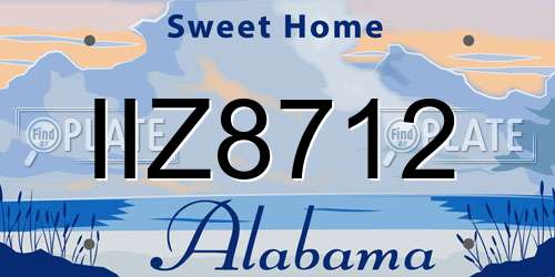 IIZ8712 Alabama License Plate