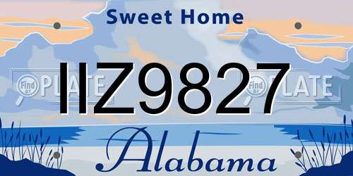 IIZ9827 Alabama License Plate
