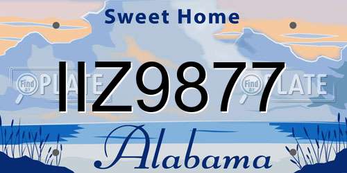 IIZ9877 Alabama License Plate