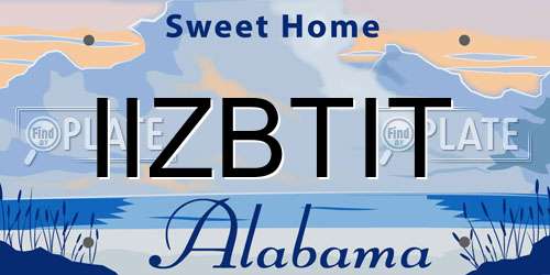 IIZBTIT Alabama License Plate