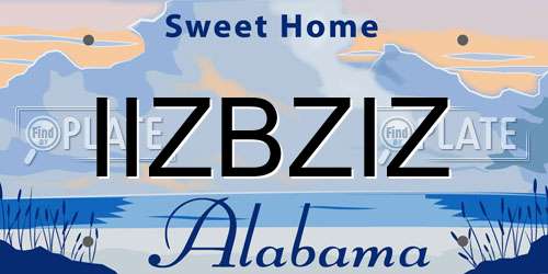 IIZBZIZ Alabama License Plate