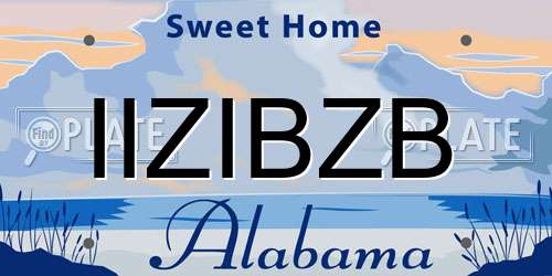 IIZIBZB Alabama License Plate