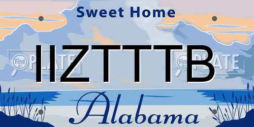 IIZTTTB Alabama License Plate