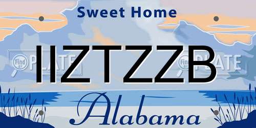 IIZTZZB Alabama License Plate