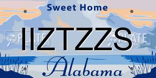 IIZTZZS Alabama License Plate
