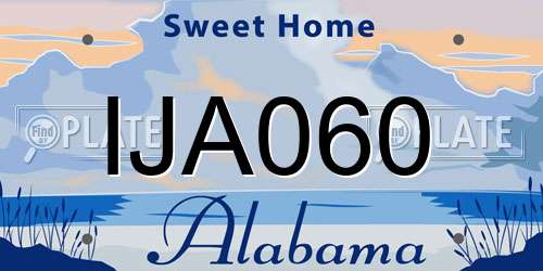 IJA060 Alabama License Plate
