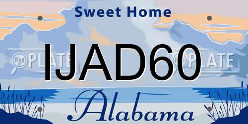 IJAD60 Alabama License Plate