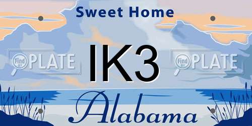 IK3 Alabama License Plate