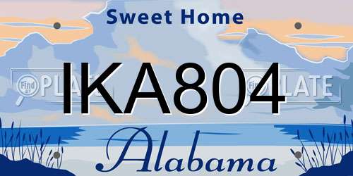 IKA804 Alabama License Plate
