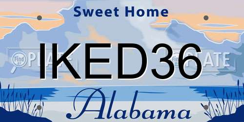 IKED36 Alabama License Plate