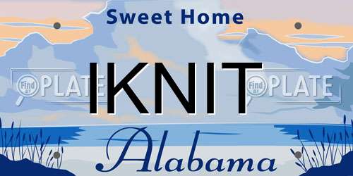 IKNIT Alabama License Plate