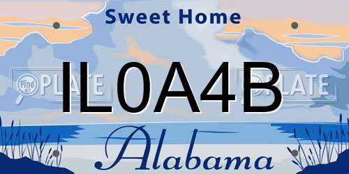IL0A4B Alabama License Plate