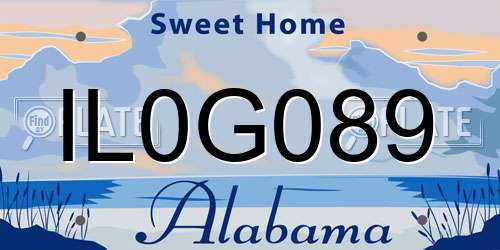 IL0G089 Alabama License Plate