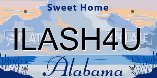 ILASH4U Alabama License Plate