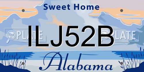 ILJ52B Alabama License Plate