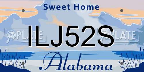 ILJ52S Alabama License Plate