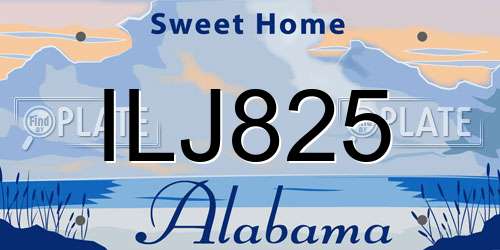 ILJ825 Alabama License Plate