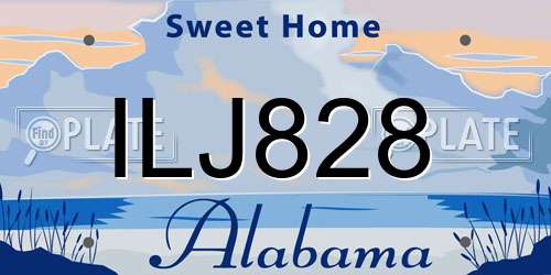 ILJ828 Alabama License Plate