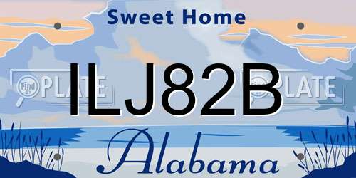 ILJ82B Alabama License Plate