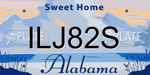 ILJ82S Alabama License Plate