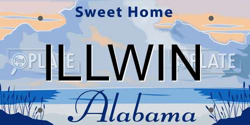 ILLWIN Alabama License Plate