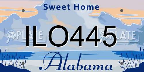 ILO445 Alabama License Plate