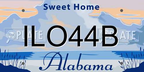 ILO44B Alabama License Plate