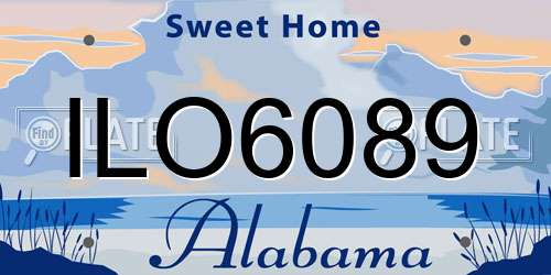 ILO6089 Alabama License Plate