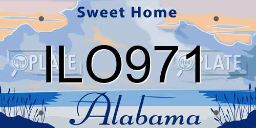 ILO971 Alabama License Plate