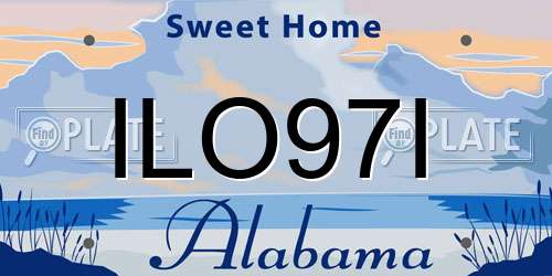 ILO97I Alabama License Plate