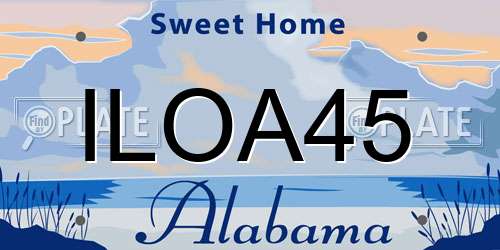 ILOA45 Alabama License Plate