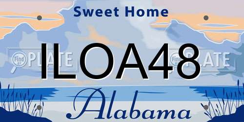 ILOA48 Alabama License Plate
