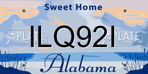 ILQ92I Alabama License Plate
