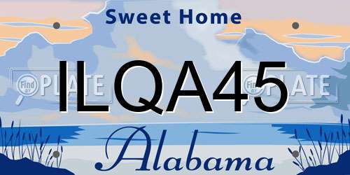 ILQA45 Alabama License Plate