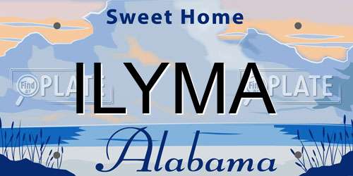 ILYMA Alabama License Plate